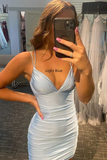 Tight Light Blue Mini Party Dress HZ1023