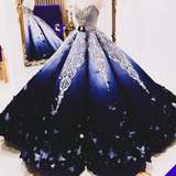 Stunning Purple Princess Quinceanera Dresses Crystal Beads Sash Butterfly Lace Appliques Ball Gown Prom Gowns HZ1023