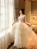Cute Ball Gown Spaghetti Strap Beaded Layered Tulle Prom Dress 16th Birthday Dress HZ1023