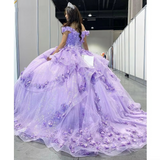 Light Blue Sparkly Off The Shoulder Appliques Prom Dress Quincea?era Dress Sweet 16 Prom Dress Ball Gown HZ1023