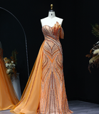 Luxurious A Line Beads Sequin Long Prom Dress Evening Dress HZ1023