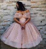 Unique pink tulle sequins short prom dress HZ1023