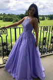 Beautiful Lace Appliques Lavender Formal Graduation Evening Dresses Prom Dresses HZ1023