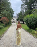 Lovely Yellow Ruffles Long Prom Dress Evening Dress HZ1023