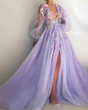 tulle long prom dress evening dress HZ1023