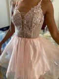 Short Pink Lace Graduation Homecoming Dresses HZ1023