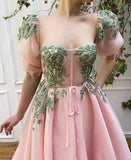 Princess Floral Print Prom Dresses Long Prom Dress HZ1023