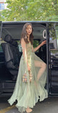 Princess Sage Green Prom Dresses Long Prom Dress HZ1023