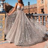 Sexy V-neck Sling DressProm Dress With Long Split HZ1023