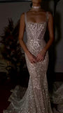 mermaid sequin long prom dress evening dress HZ1023