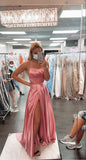 Elegant Simple Pink Long Prom Dress HZ1023