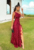 Mermaid One Shoulder Long Prom Dress HZ1023