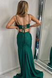 Green Mermaid Sparkle Long Formal Dress Prom Dress Lace Up Back HZ1023