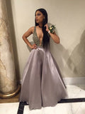 beaded prom dresses long prom dresses, simple prom dress HZ1023