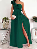 Beautiful One Shoulder Emerald Green Prom Dress HZ1023