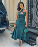 Simple Green Prom Dress Wedding Guest Dresses HZ1023