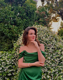 Off The Shoulder Green Slit Long Prom Dress£¬Pretty Evening Dress HZ1023
