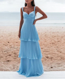 Elegant Blue Prom Dress Long Evening Dress HZ1023