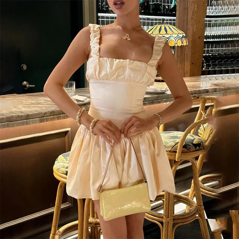 Cute A Line Straps Corset Ivory Satin Short Homecoming Dress Birthday Dress HZ1023
