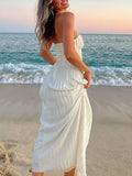 Elegant A Line Sweetheart Neck White Satin Long Prom Dress Evening Dress HZ1023