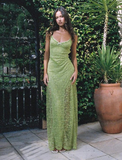Elegant Green Lace Long Prom Dress Evening Gown HZ1023