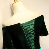 A Line Off The Shoulder Blue Prom Dresses Long Bridesmaid Dress HZ1023