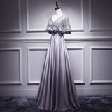 A line Satin Long Prom Dresses HZ1023