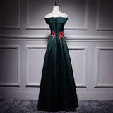 A line Dark Green Long Prom Dresses HZ1023