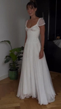 Beautiful White Chiffon A Line Prom Dress Wedding Dress HZ1023