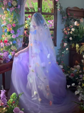 Purple Pretty Ball Gown Strapless Floral Tulle Prom Dress 16th Birthday Dress HZ1023