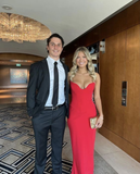 Red Strapless Sweetheart Neck Long Prom Dress Evening Dress HZ1023