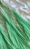 Green A Line Spaghetti Strap Lace Chiffon Evening Dress Party Dress HZ1023