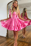 Ruffles Cute Sweetheart Homecoming Dresses, Short Prom Dress HZ1023
