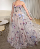 Stylish lace long A line prom dress evening dress HZ1023