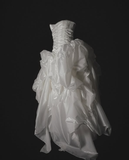 Flowy A Line Sweetheart Neck Pleated White Organza Wedding Dress HZ1023