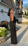 Simple Black Mermaid Evening Dresses£¬Long Backless Prom Dresses HZ1023