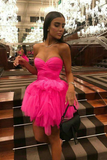 Sweetheart Tulle Homecoming Dress Short Graduation Dresses HZ1023
