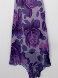 Charming Purple Print Floral A Line Spaghetti Strap Chiffon Homecoming Dress Party Dress HZ1023