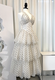Cute A Line Halter Layered Polka Dot Tulle Party Dress Wedding Guest Dress HZ1023