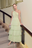 One Shoulder Tulle Layer Prom Dress,Elegant Evening Dress HZ1023