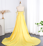 Elegant A Line Sweetheart Neck Long Sleeve Rhinestone Satin Long Prom Evening Dress HZ1023