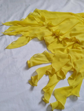 Cute Sheath Spaghetti Strap Beaded Yellow Ruffle Chiffon Prom Dress Graduation Prom Dress HZ1023