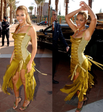 Stunning Sheath Spaghetti Strap Green Chiffon Satin Prom Dress Evening Dress HZ1023