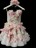 Pink Flower A Line Sweetheart Neck Sequin Tulle Mini Homecoming Dress Cocktail Dress HZ1023