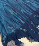 Vintage Mermaid Halter Beaded Navy Blue Chiffon Prom Dress Evening Dress HZ1023