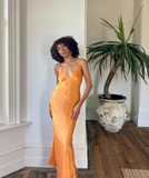 Simple Satin Long Prom Dress Party Dress HZ1023