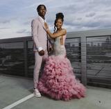 Beautiful Pink Beaded Mermaid Prom Dress Long Evening Dress HZ1023