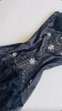 Gorgeous A Line Spaghetti Strap Beaded Black Lace Satin Short Homecoming Dress HZ1023