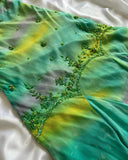 Colorful A Line Halter Beaded Chiffon Open Back Prom Dress Evening Dress HZ1023