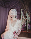 Classic Mermaid V Neck Corset Lace Long Sweep Party Dress Prom Dress Wedding Dress HZ1023